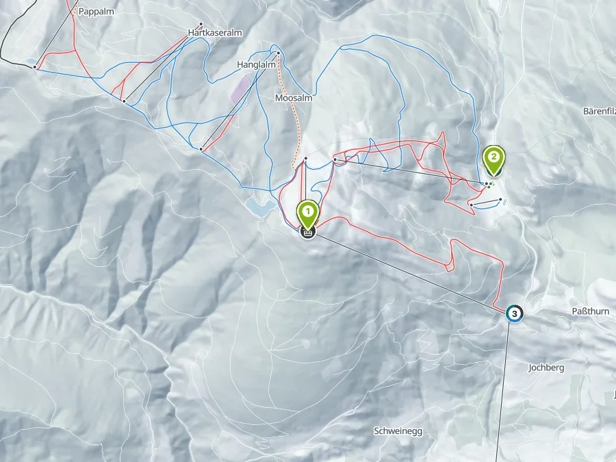 Kaart: Verzamelpunt bergstation Panoramabahn (1.900 m), Snow Experts – Skischool & verhuur