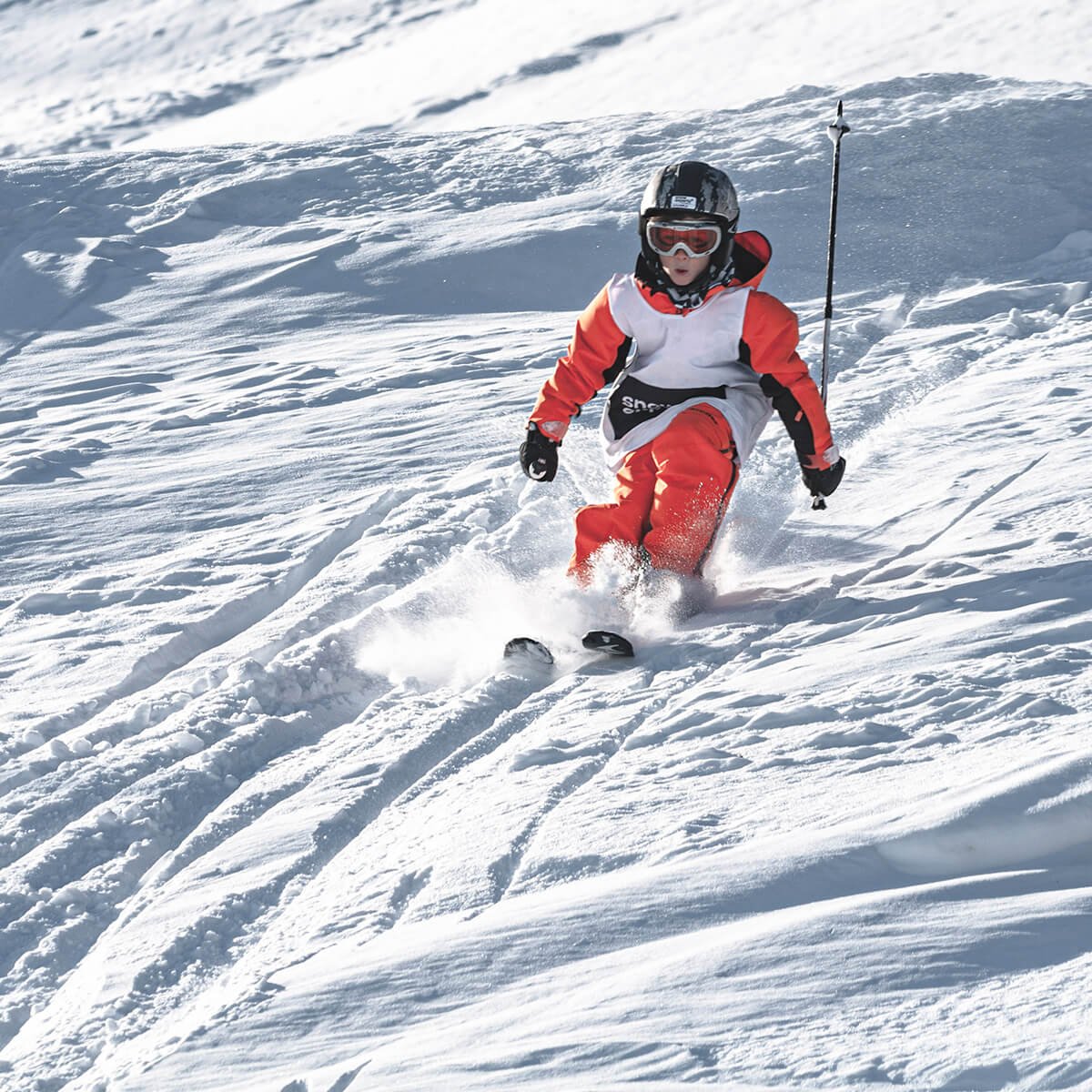 Children ski course in deep snow at Passthurn - Mittersill